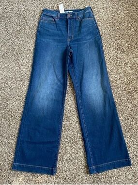 Lands’ End Jeans Women’s 8 Tall Blue Recover High Rise Wide Leg Classic NWT